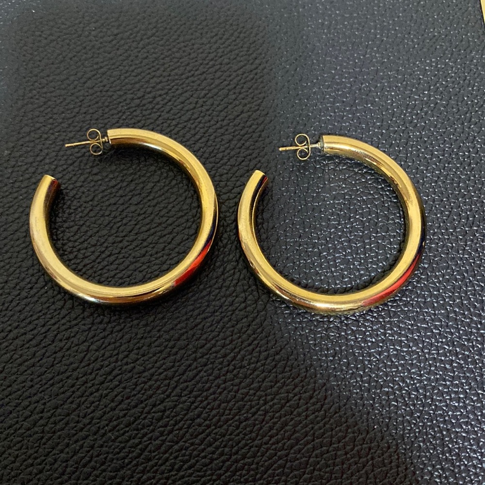 Ellie Vail Gold Classic Hoop Earrings with Hinged Closure